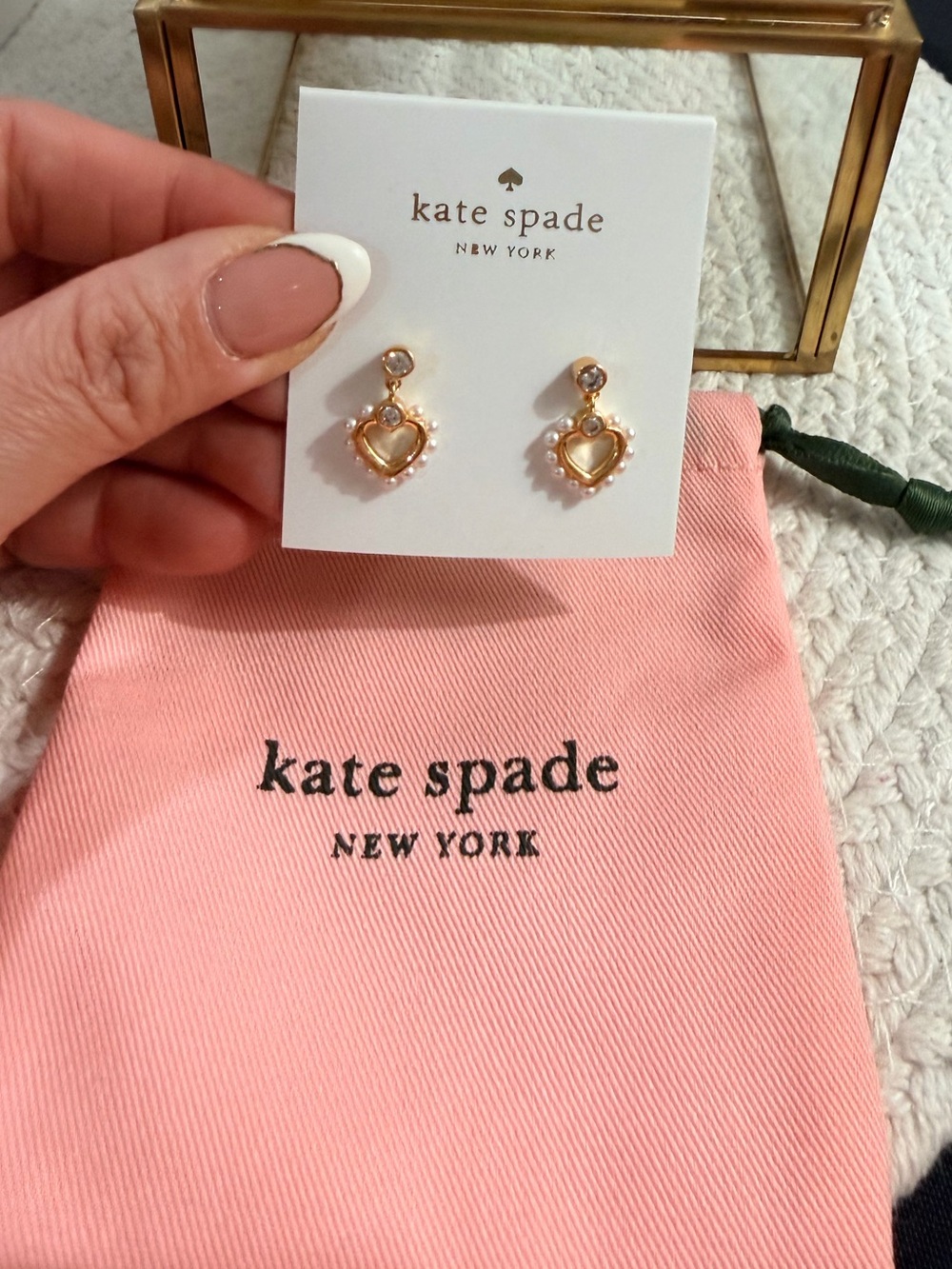 kate spade Shining Spade Pearl Drop Earrings - NEW - Picture 4 of 7